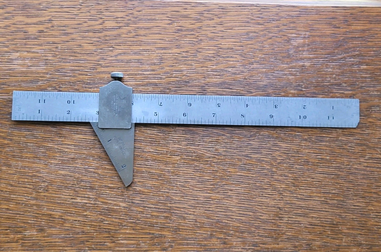 Vintage L. S. Starrett No. 22  59° Drill Point Angle w/No. C604RE 12" Rule USA