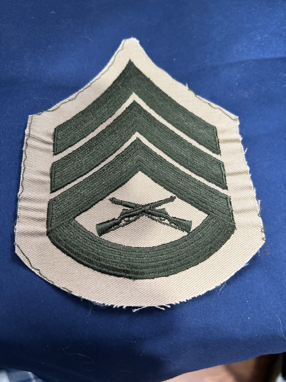 US Marines rank insignia 1959 to present Sergeant green on tan
