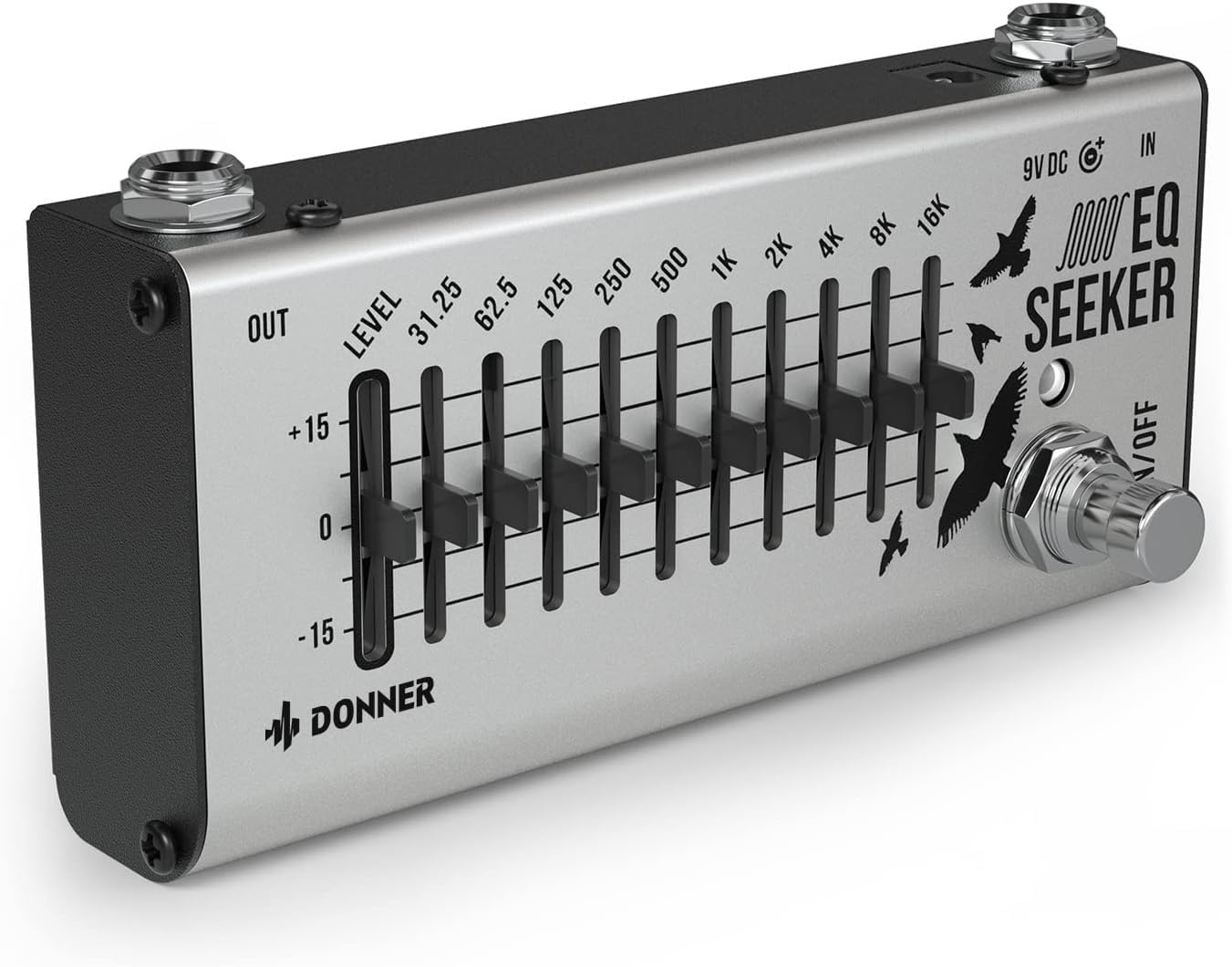 Donner EQ Seeker 10-Band Equalizer Pedal for Guitar True Bypass Tone Control New