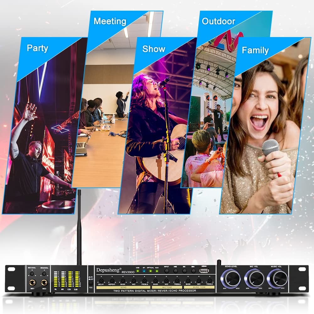 REV3900 Pre Effector Professional KTV Household Karaoke Multieffects Processo...