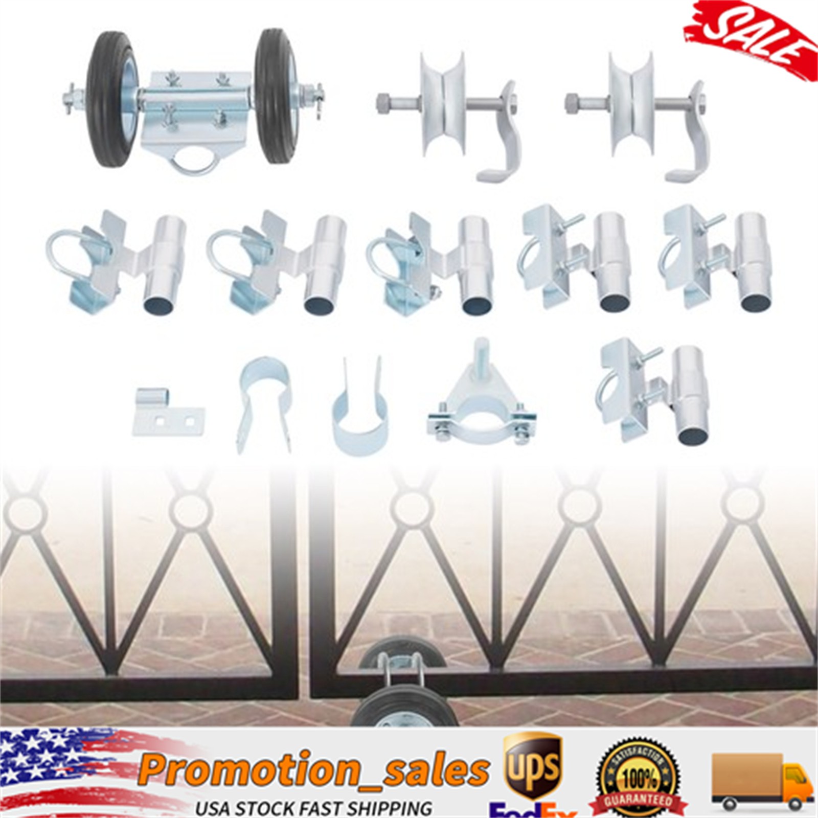 Rolling Gate Hardware Kit, Heavy Duty Sliding Gate Rollers Wheels Kit