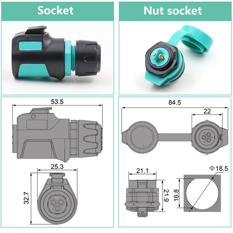 K16-H2 Core socket head R2 rear nut socket T2 square socket M2 connection socket