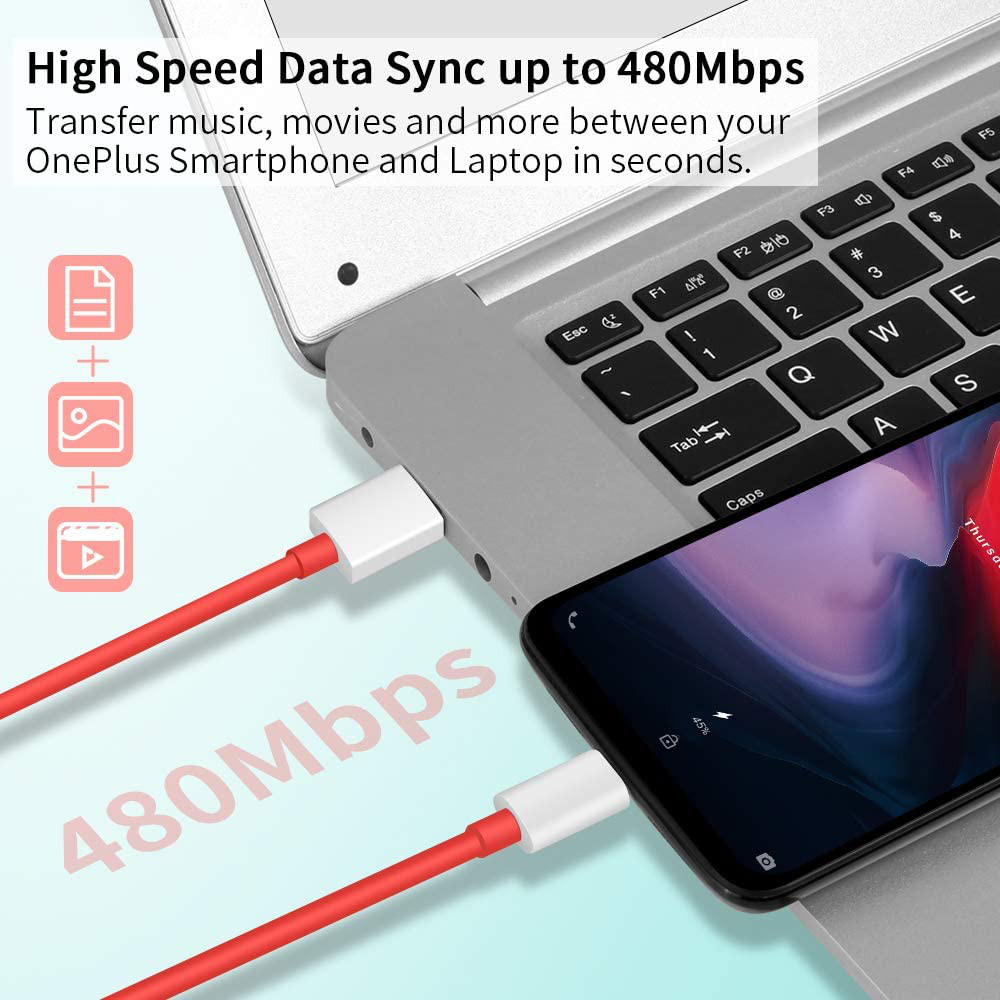 Dash Charge Cable for Oneplus 7, 7Pro 8 7T 5V 4A Warp Usb Type C Cable, 6Ft Long