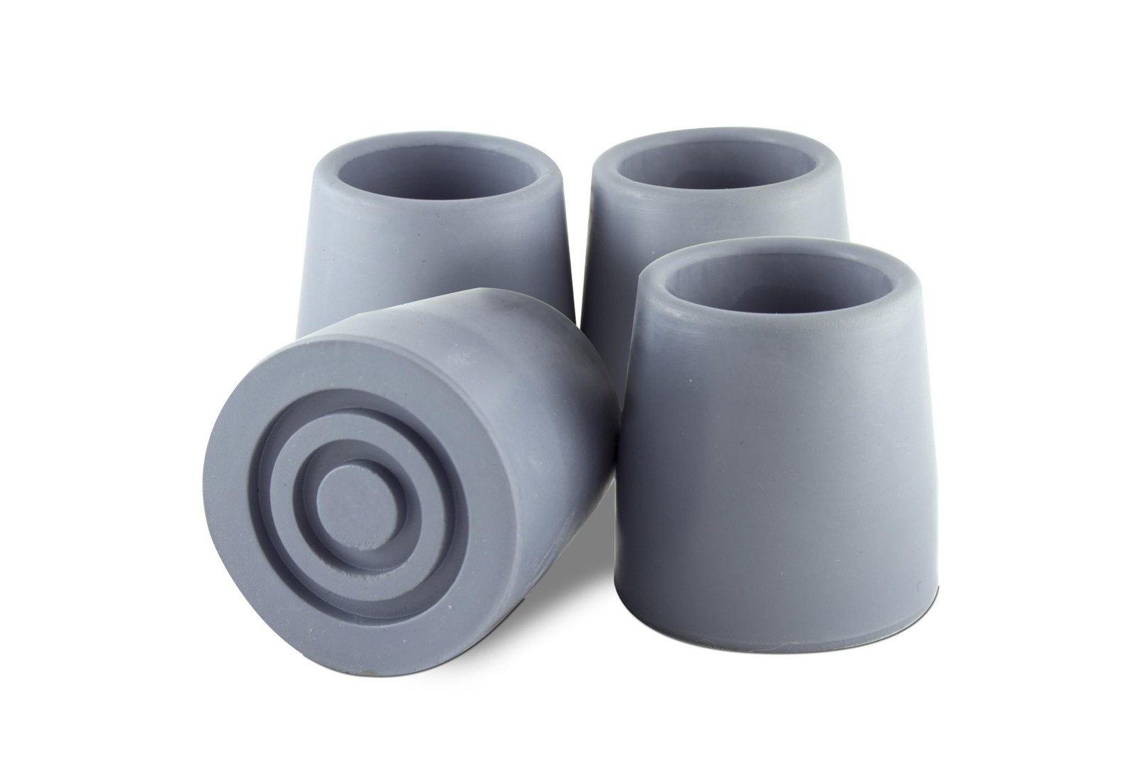 Essential Medical Supply Cane Tips - Replacement Pack of 4, Non-Skid 1", Gray