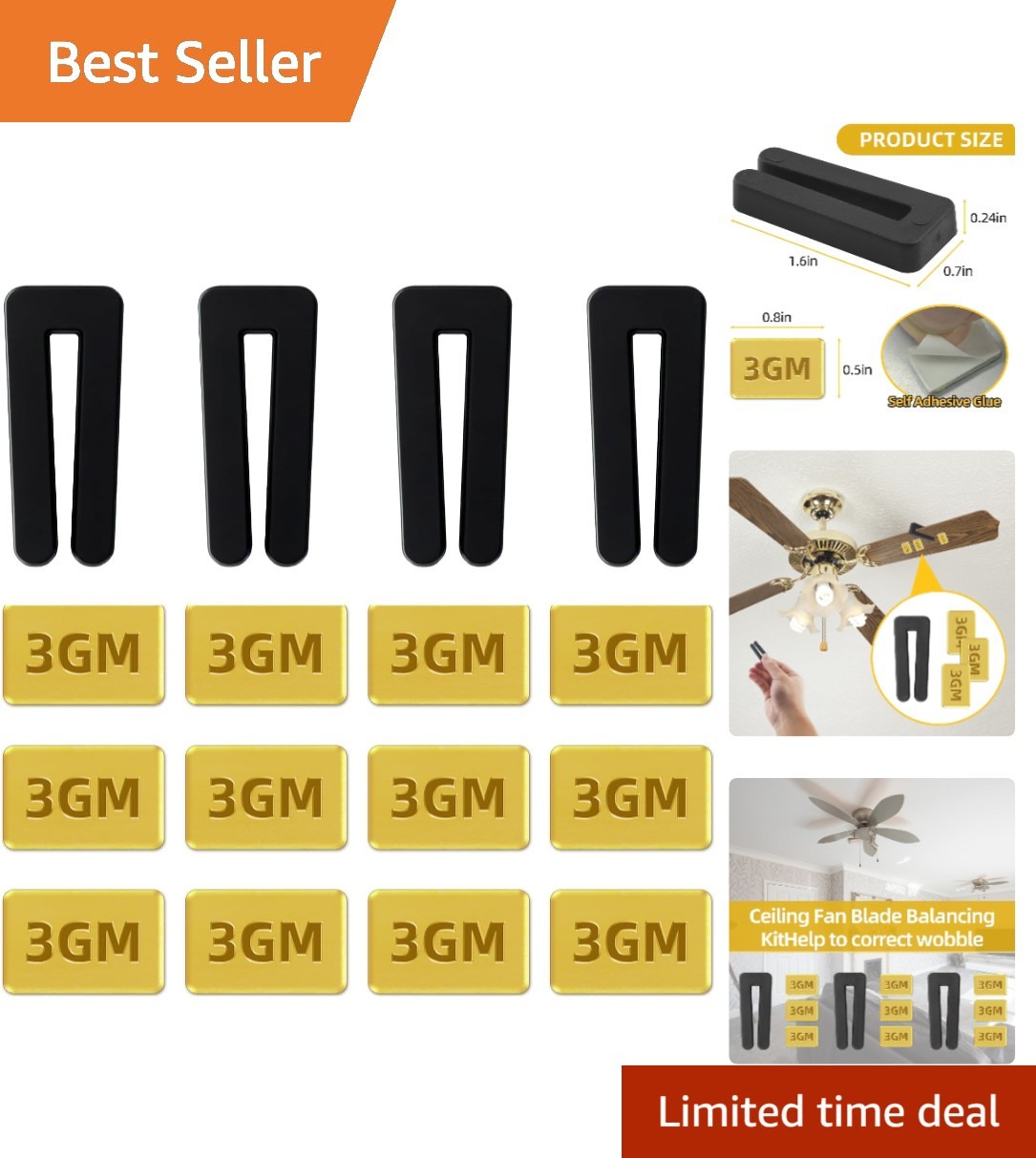Ceiling Fan Balancing Solutions - 16 PCS Weights & Clips for Smooth Operation