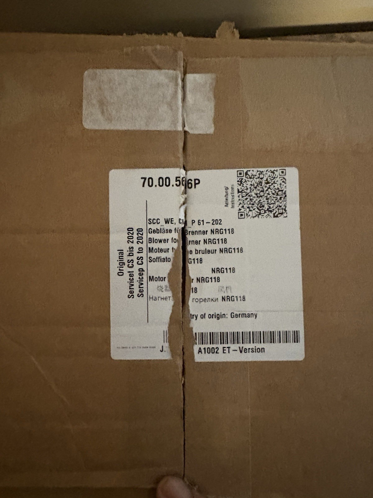 Rational OEM Part# 70.00.566P Blower For Burner NRG118
