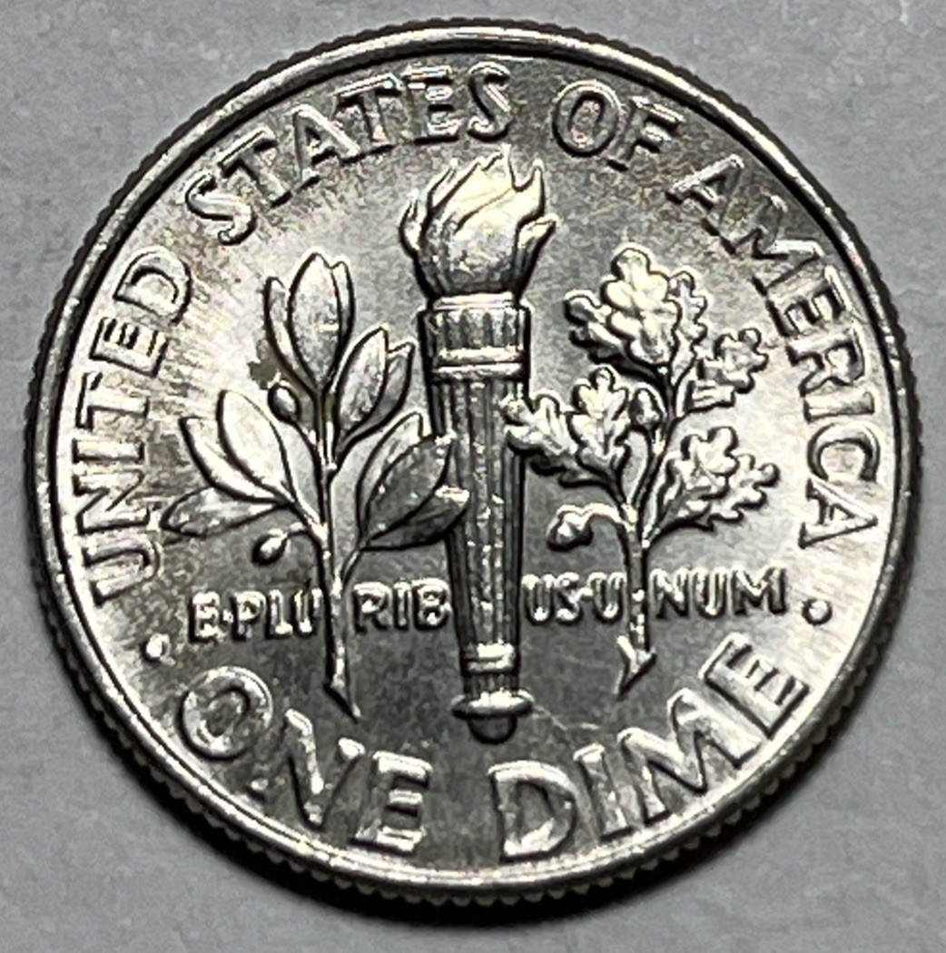 2020 P Roosevelt Dime Errors Strike Through Grease Both Sides