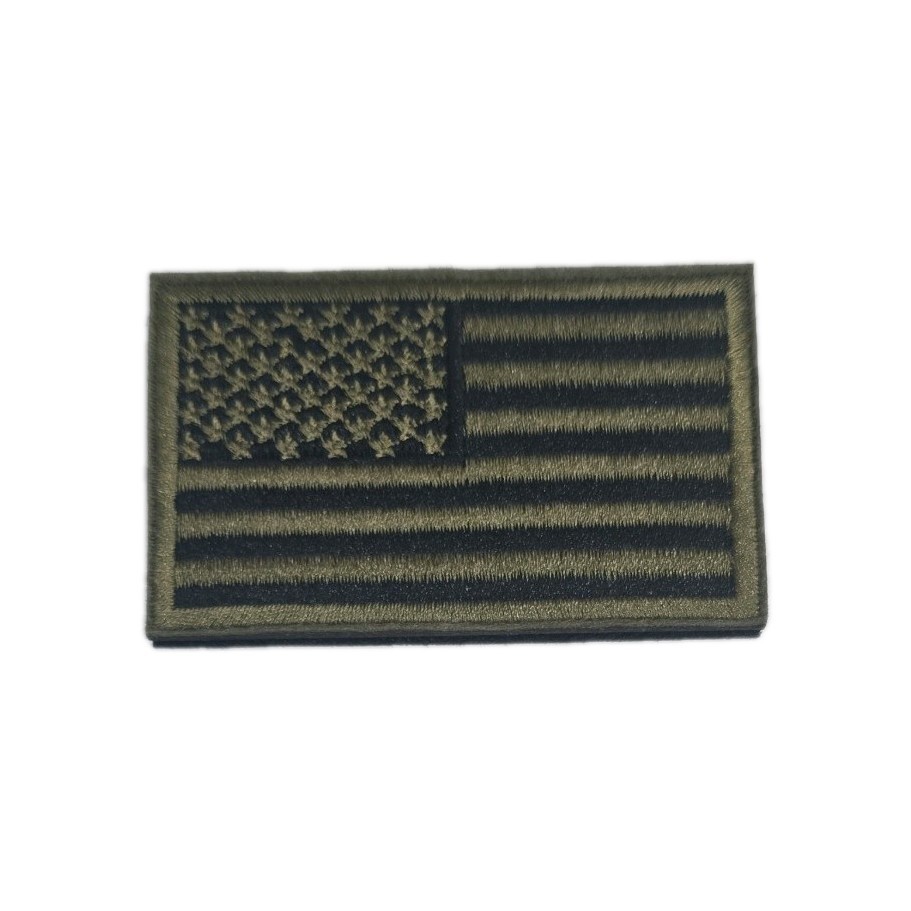 American Flag od green blackHook Loop Morale Patch 2x3