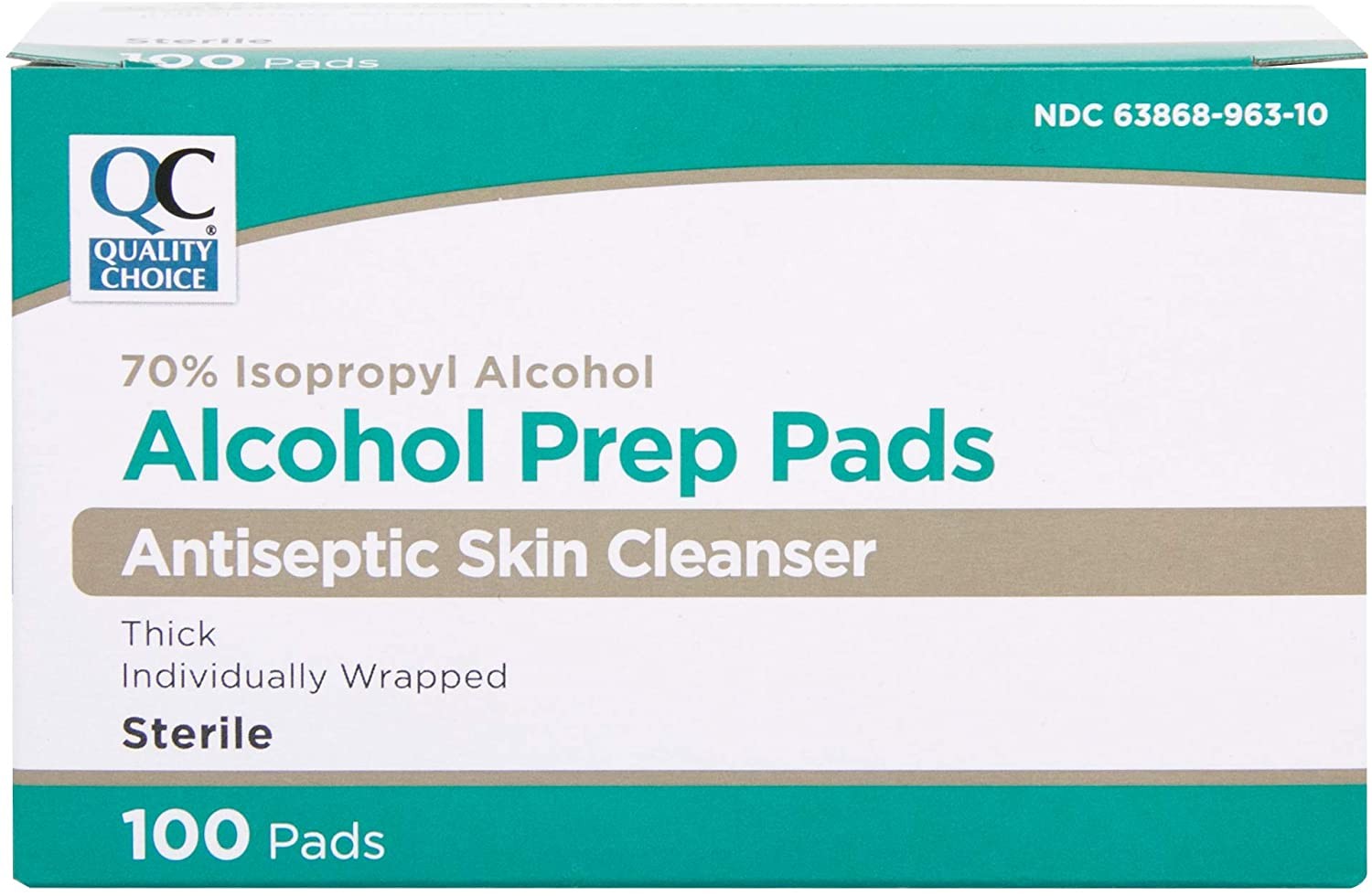 2 Pack Quailty Choice 70% Isopropyl Alcohol Prep Pads 100 Count