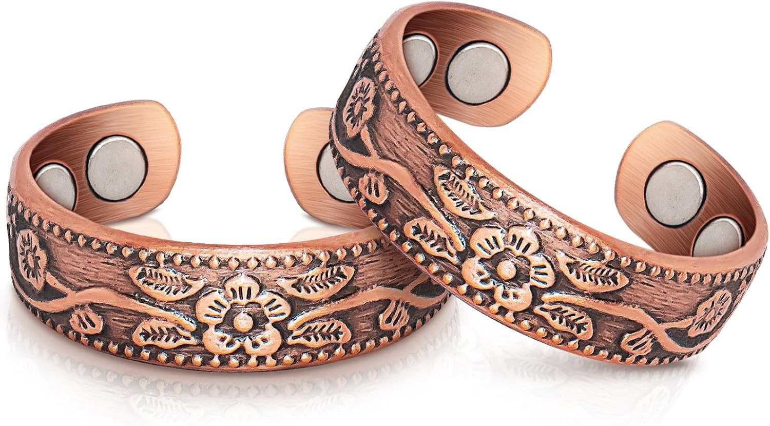 Copper Rings for Women, Thumb Rings 99.99% Pure Copper Magnetic Rings with 3500