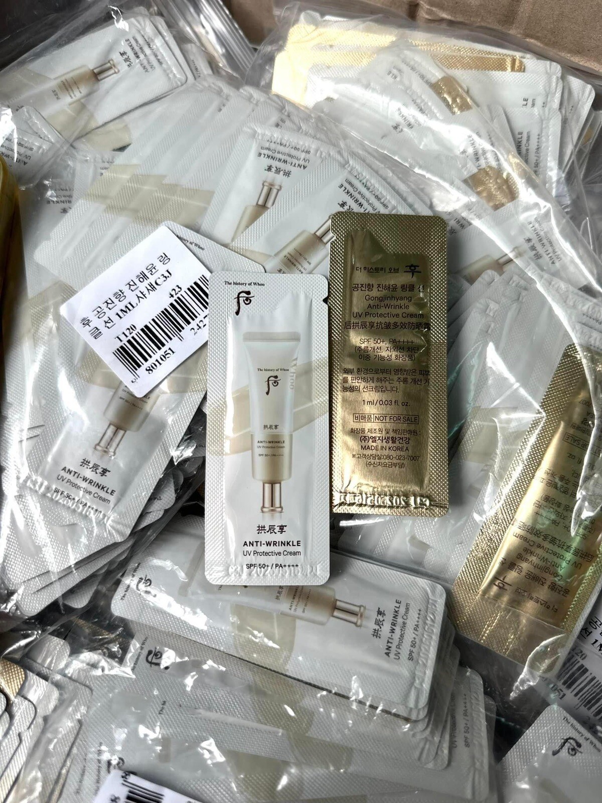 The History of Whoo ANTI-WRINKLE UV Protective Cream 1ml x 50pcs SPF 50/ PA++++