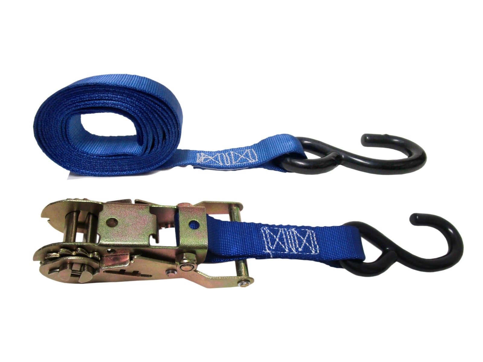 1" x 12' FT Tie Down Strap Ratchet with S Hook for Cargo Transport 2 Pack