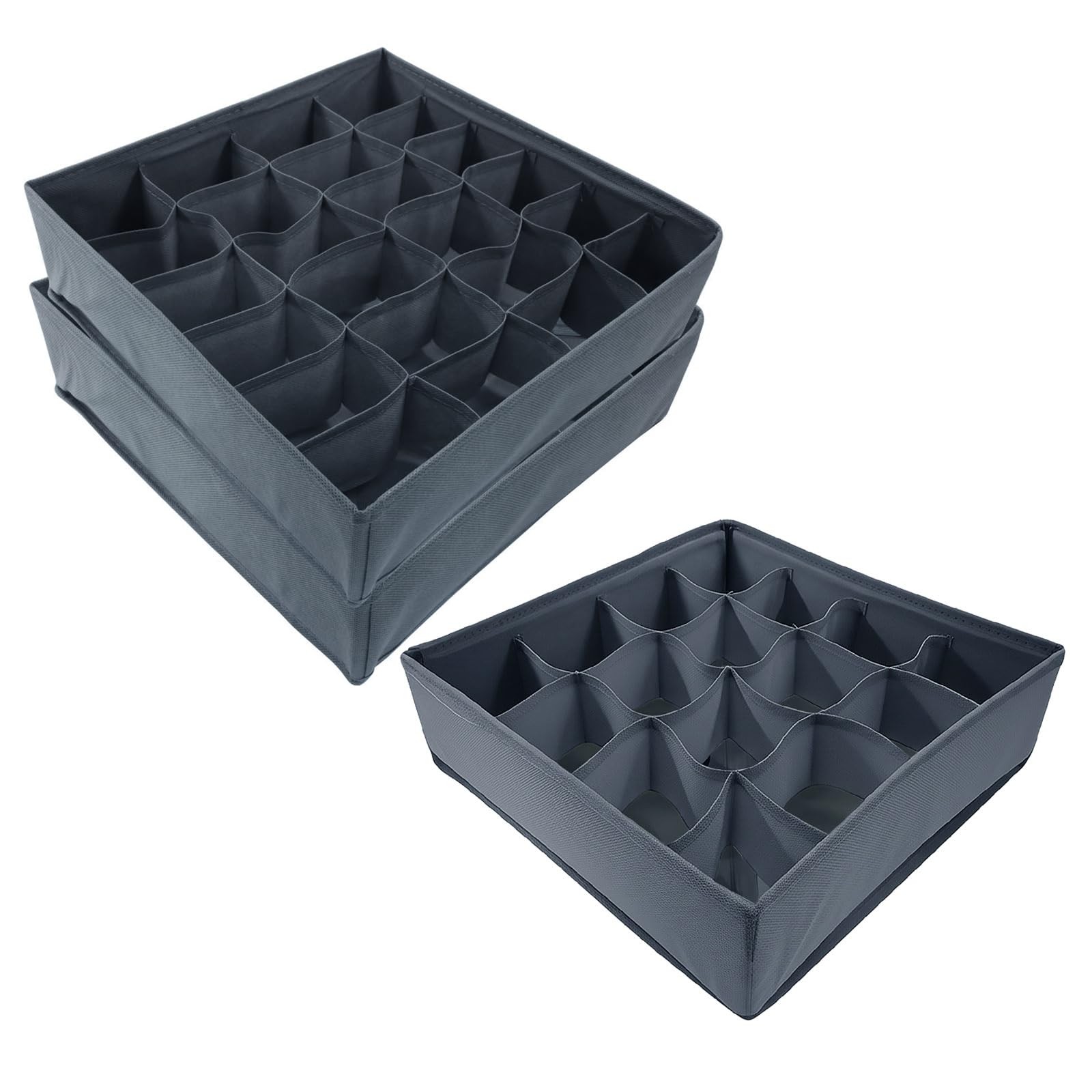 3 Pack Sock Underwear Organizer Dividers, Collapsible & Foldable Cabinet Orga...