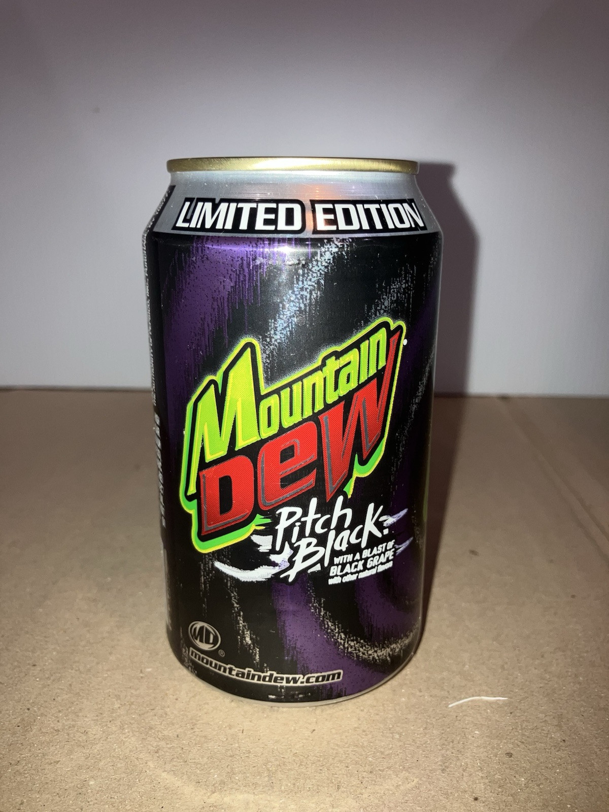 2004 Mountain Dew Pitch Black Empty Bottom Drained 12oz Can