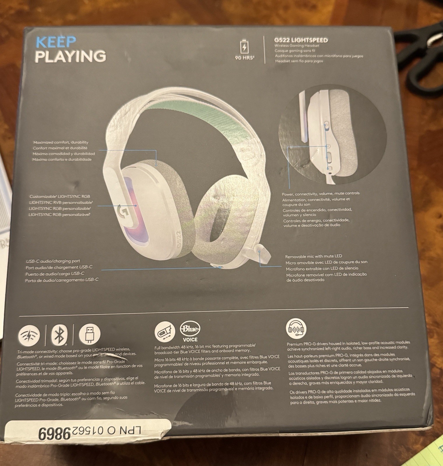 Logitech G522 Lightspeed Wireless Bluetooth White Gaming Headset