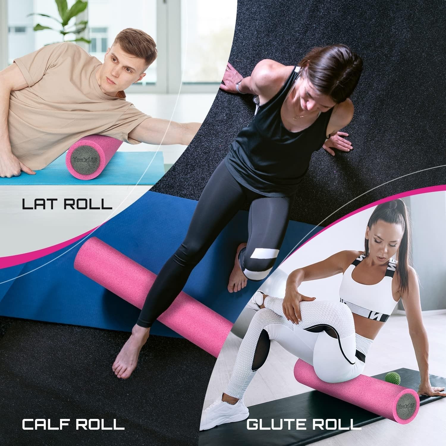 High-Density EPP Round Back Roller Foam, Exercise Foam Roller for Yoga, Pilat...