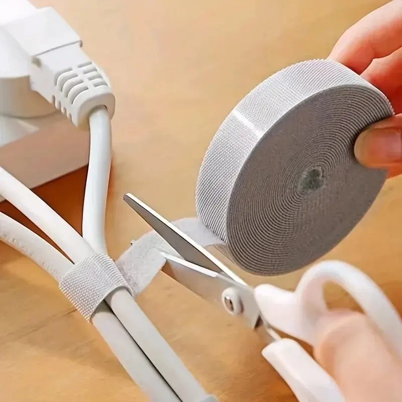 300cm/118inch Reusable Fastening Tape Cable Ties Hook and Loop Organizer, 1pc