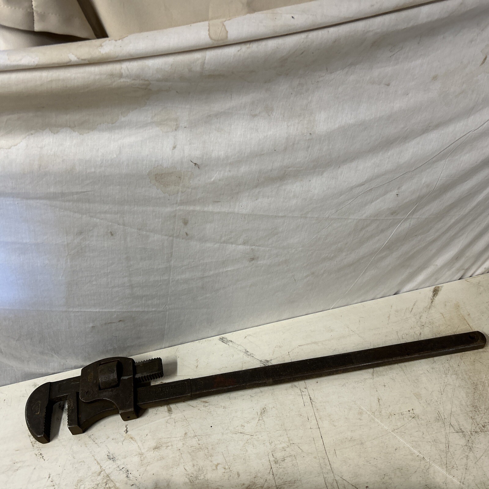 36” Pipe Wrench, Improved Stillson 36 Vintage Pipe Wrench