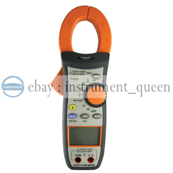 Tenmars TM-2013 TRMS AC/DC Clamp meter LCD backlit display