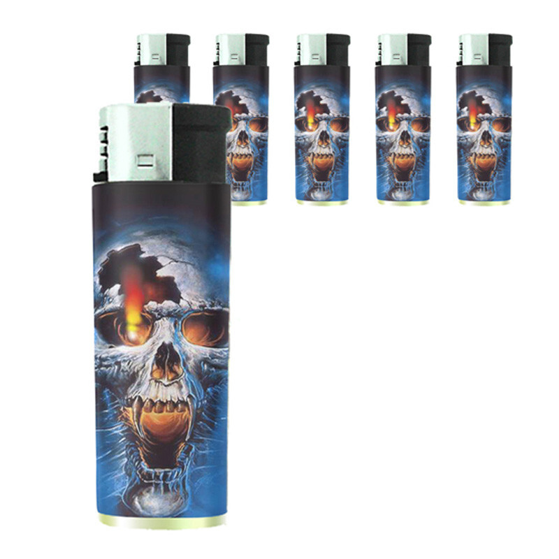 Skull D5 Set of 5 Electronic Butane Lighter