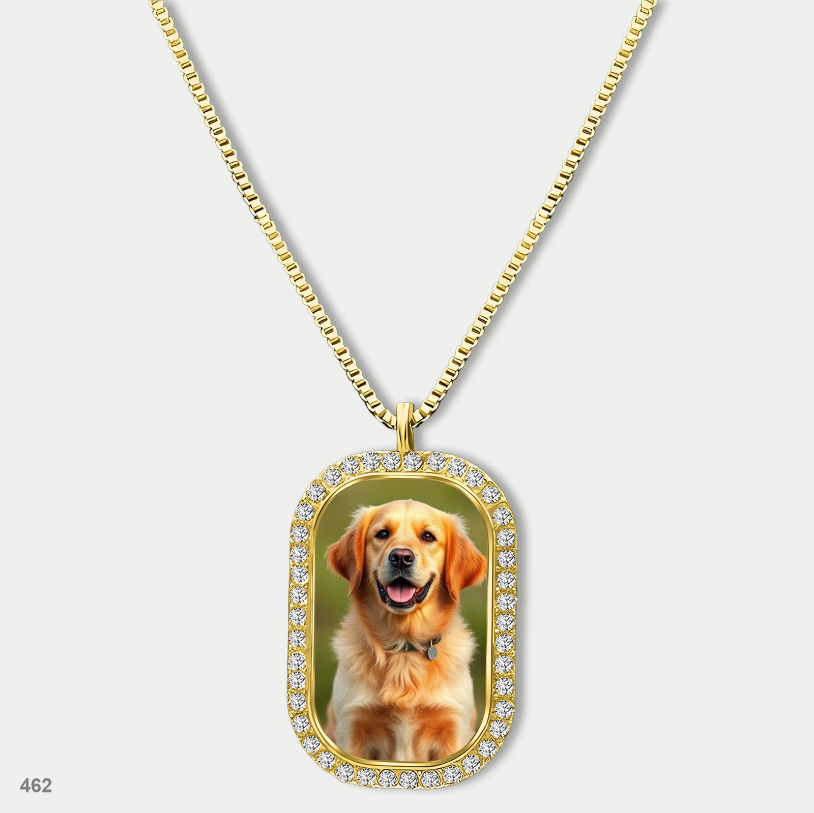 Gorgeous Cute Golden Retriever Dog Fashion Pendant Necklace Chain Photo Dog Tag