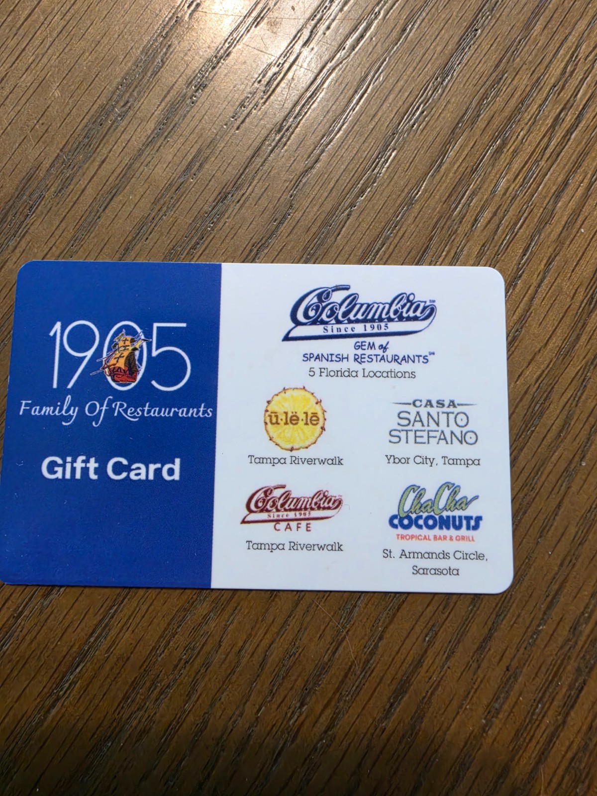 1905 Family of Restaurants Florida gift card