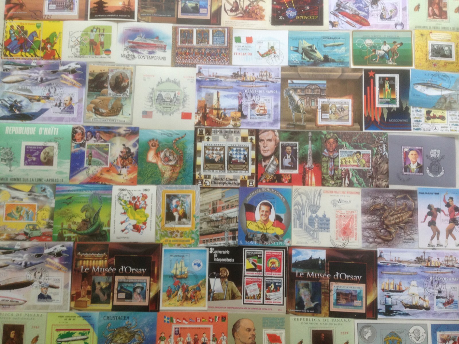 Worldwide MINI-SHEETS/SOUVENIR SHEETS Stamps - 100 to 500 Different Stamps