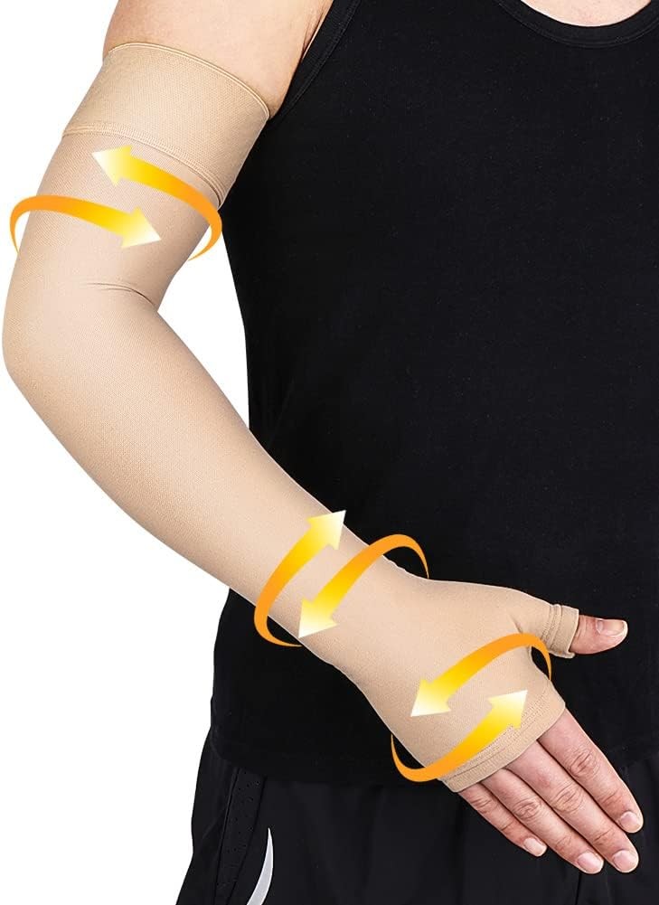 Beister Lymphedema Medical Compression Arm Sleeve with X-Large, Beige