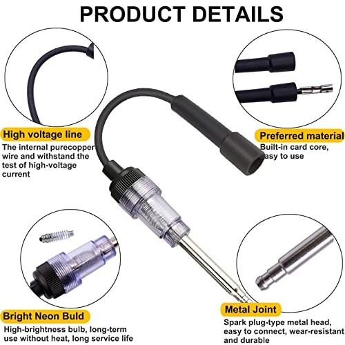 PCS Inline Spark Plug Tester, Light Lawnmower Engine Checker, 6-1Volt Pick Up 2