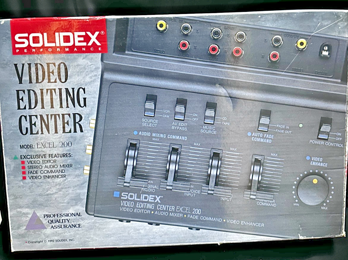 Solidex Video Editing Center Excel 200 - Edit VCR Camcorder- new in box