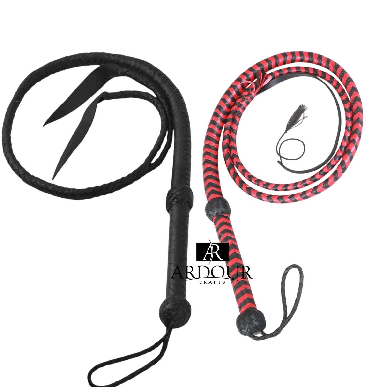 Bullwhip Handmade Real Leather Braided Bull whip – 4ft & 6ft 12 Plait Rope Core