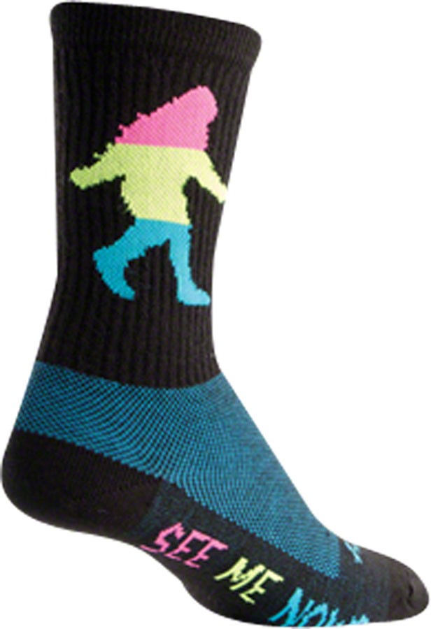 SockGuy Wool Neon Sasquatch Socks - 6 inch, Black, Large/X-Large