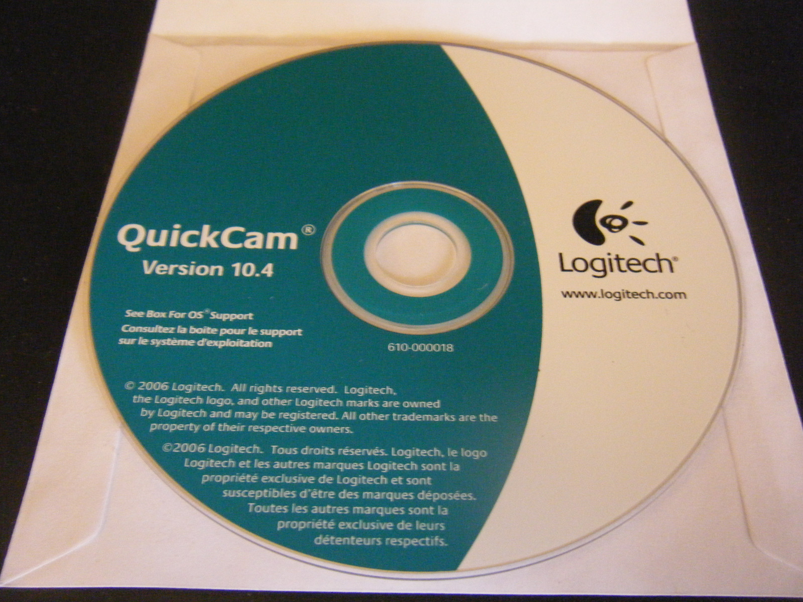 Logitech QuickCam Version 10.4 Driver Software (PC, 2006) - Disc Only!!!