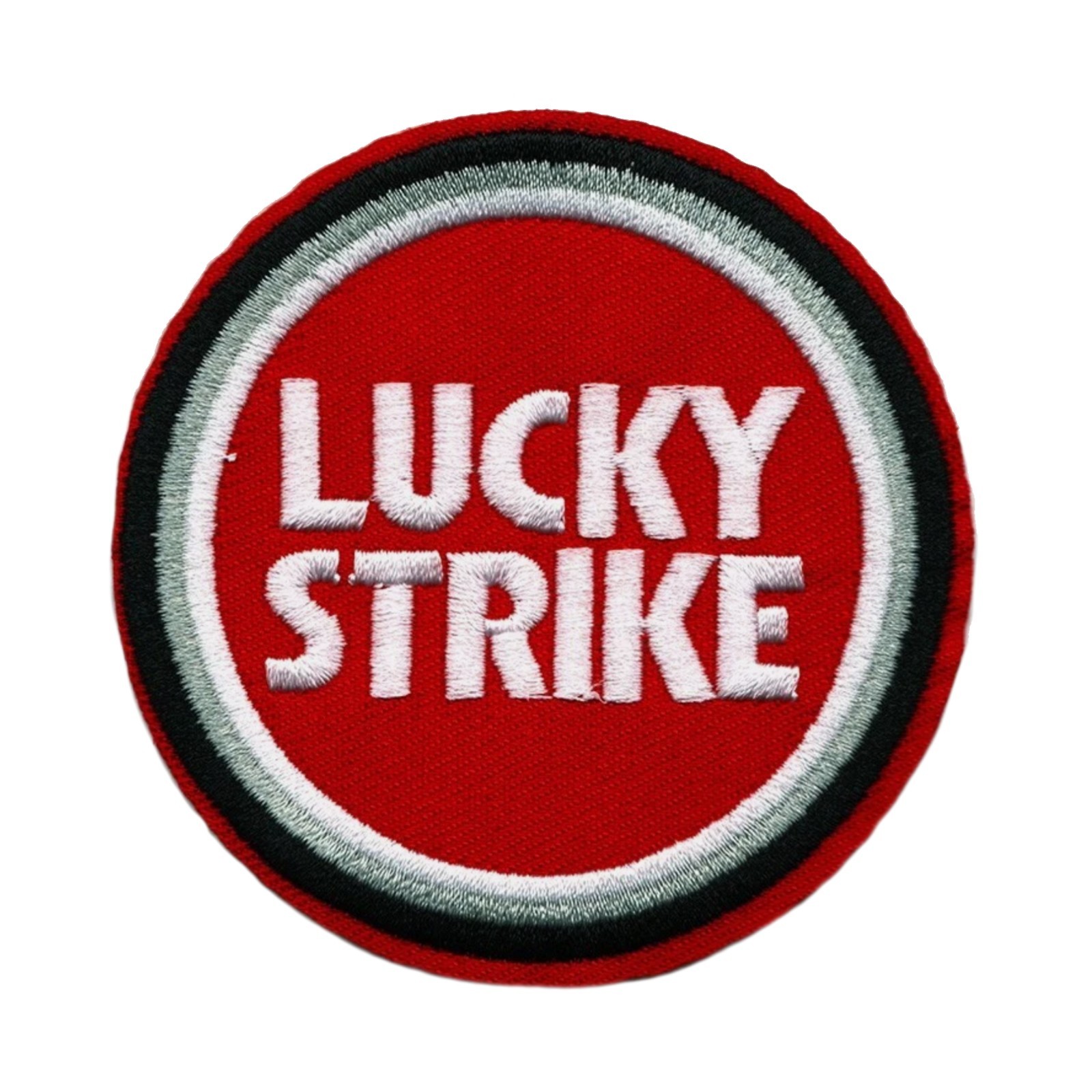 Lucky Strike Embroidered Iron On Patch – Vintage Cigarette Logo Retro Patch