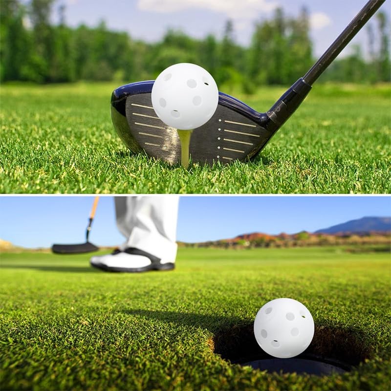 100 Pack Practice Golf Balls Airflow Hollow Plastic Golf Balls Practice Train