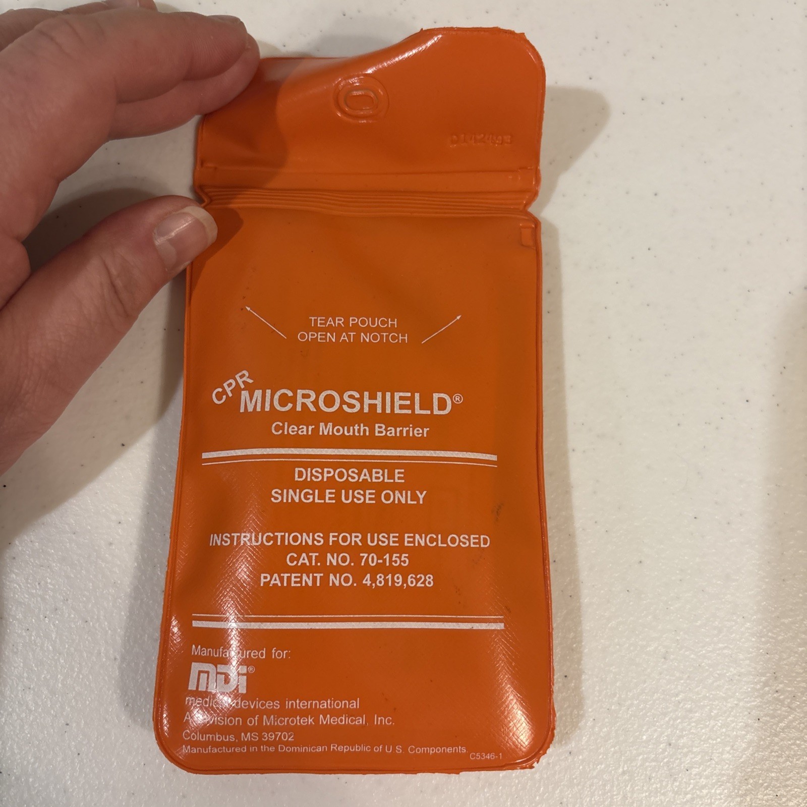 CPR Microshield Clear Mouth Barrier Disposable Single Use Only