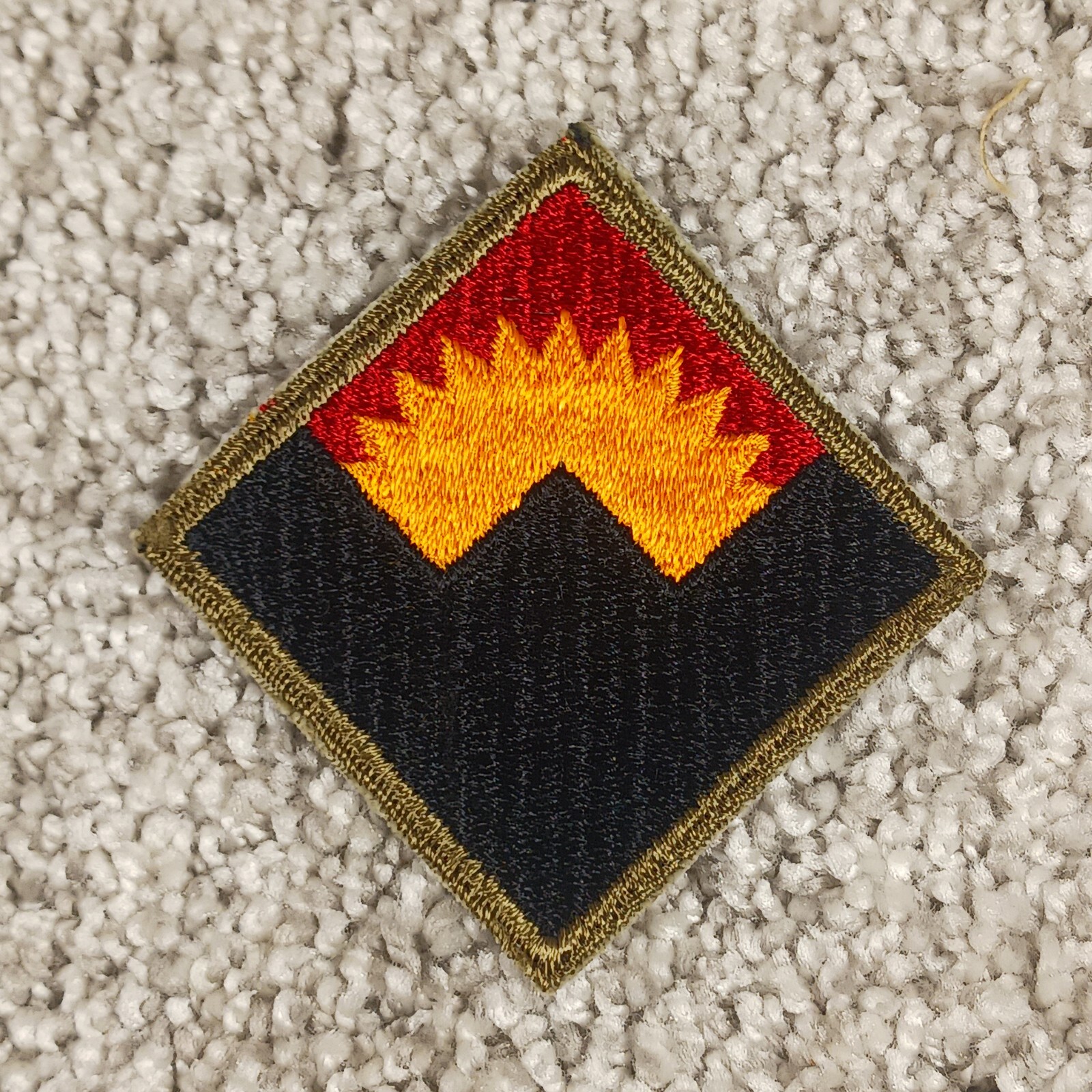 Vintage Western Defense Command Army Patch WWII Original Pacific Black Red Sun