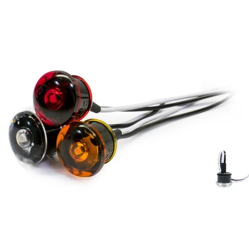 S37-BC09-1 Blue 3/4 PC Sidemarker Clear Lens 5" Wire - 1EA