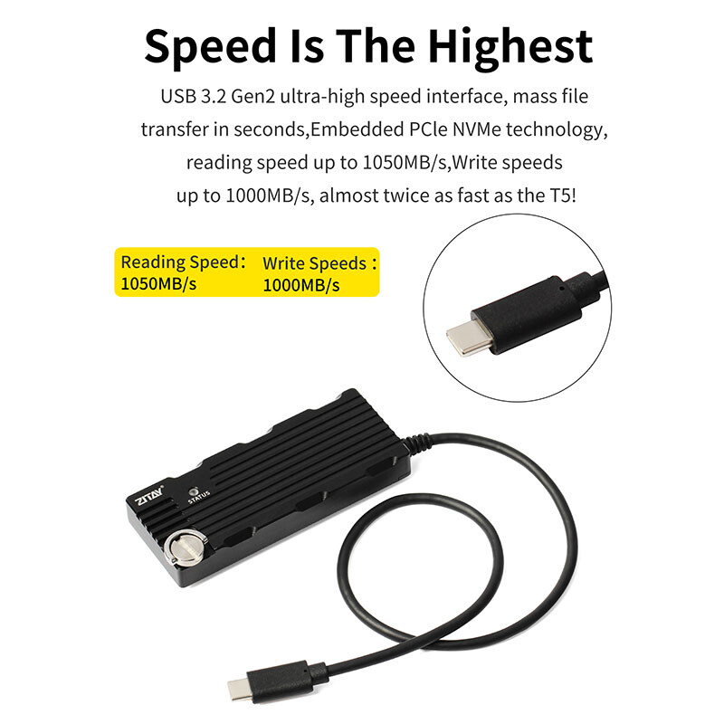 Type C to SSD solid state mobile hard Memory Card USB 3.2 Converter Adapter