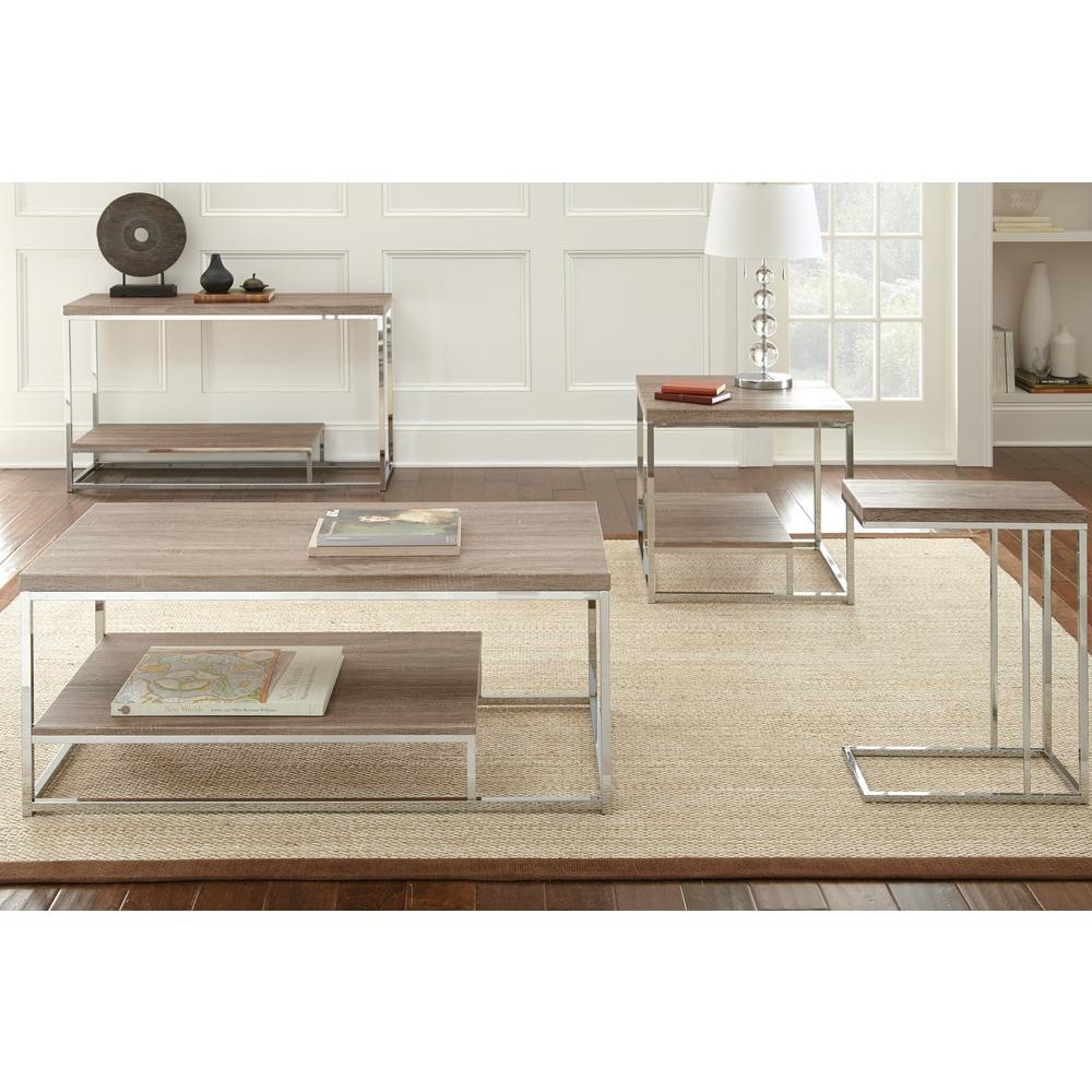 Lucia Chairside End Table, Brown