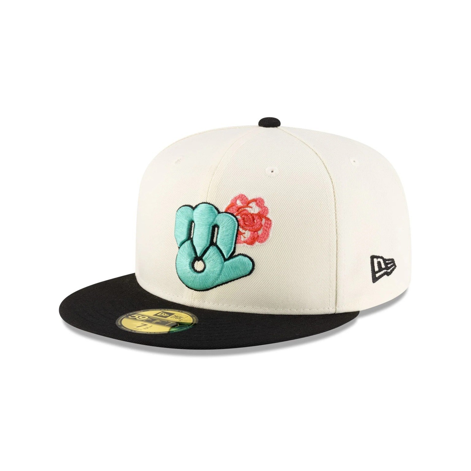 New Era 59Fifty Rose Diablos Rojos Del Mexico Chrome Mint Under - NWT - 7 1/2
