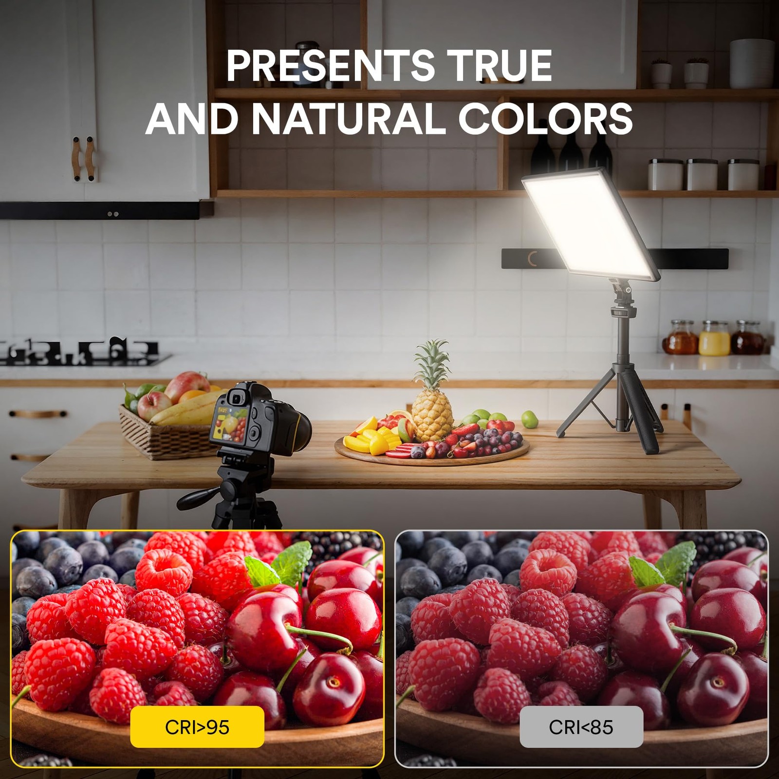 19.5W LED Video Soft Light Panel, 650Lux/m 13" Camera Panel Light Built-in 80...