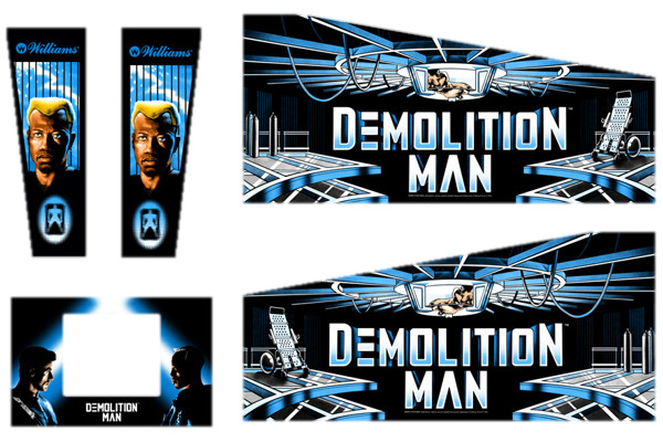 Demolition Man Pinball Machine CABINET Decal Set
