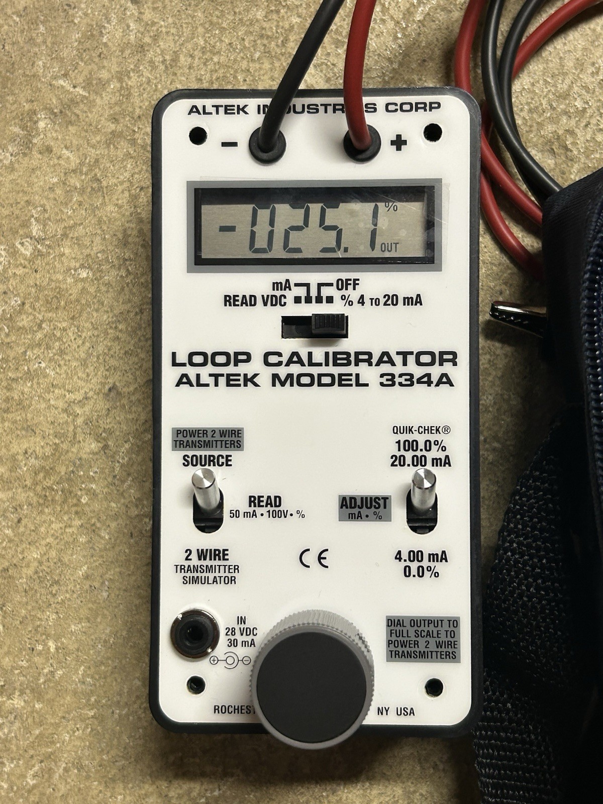 Altek 334A Loop Calibrator 4-20mA Process Calibrator NOS TESTED w/ Case & Manual