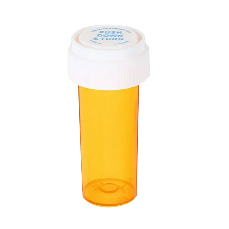 Orange & white Dozen unbranded empty pill bottles used but in great condition