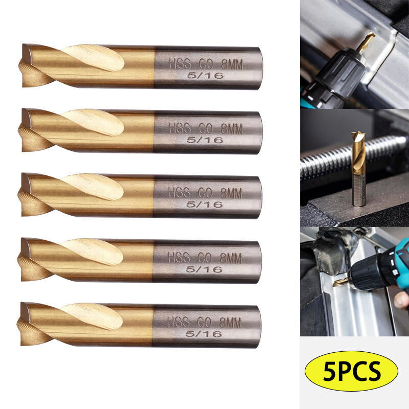 5PC 5/16" HSS Cobalt Titanium Spot Weld Drill Bit Sawtooth Point Removal Cutter