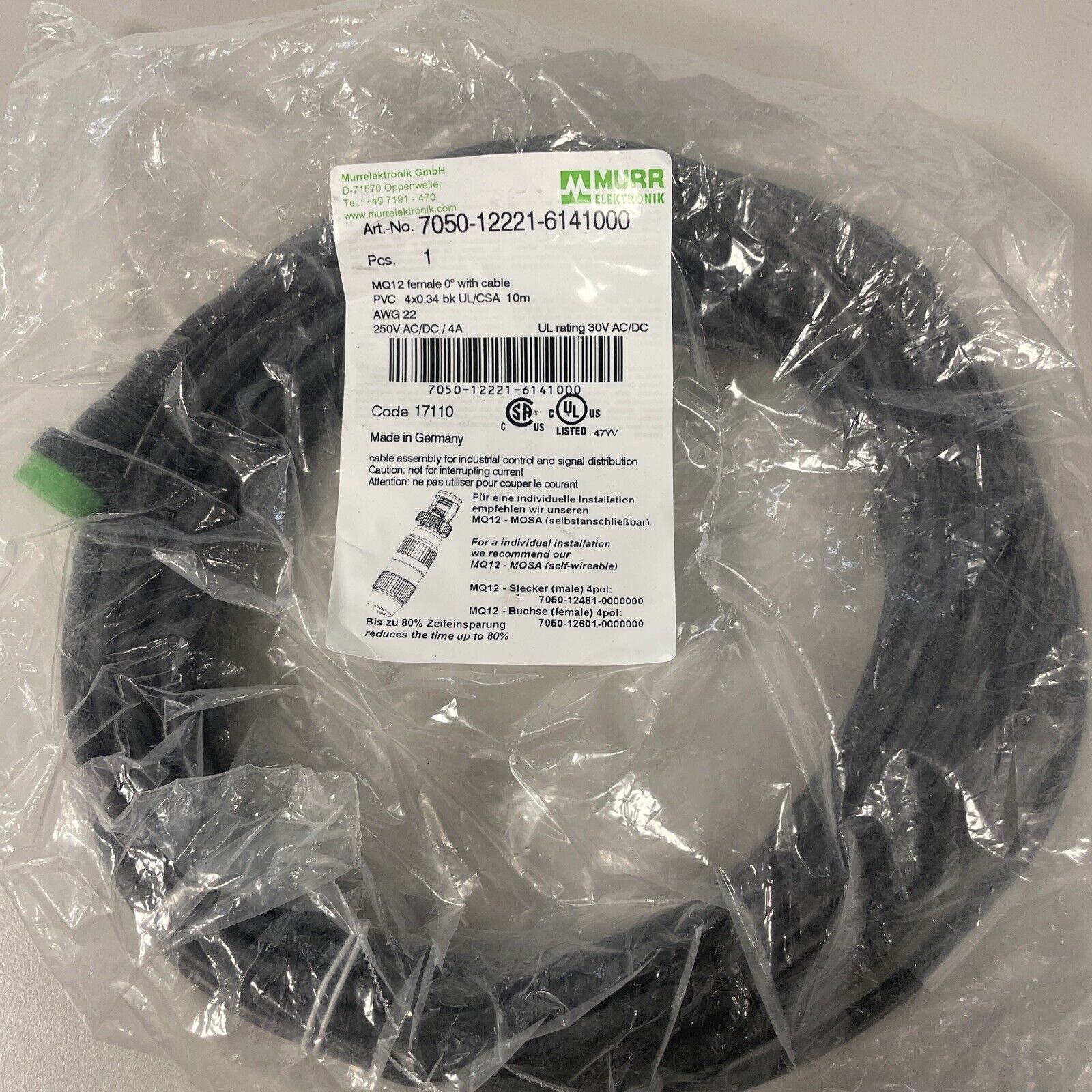 Murrelektronik 7050-12221-6141000 Sensor Cable