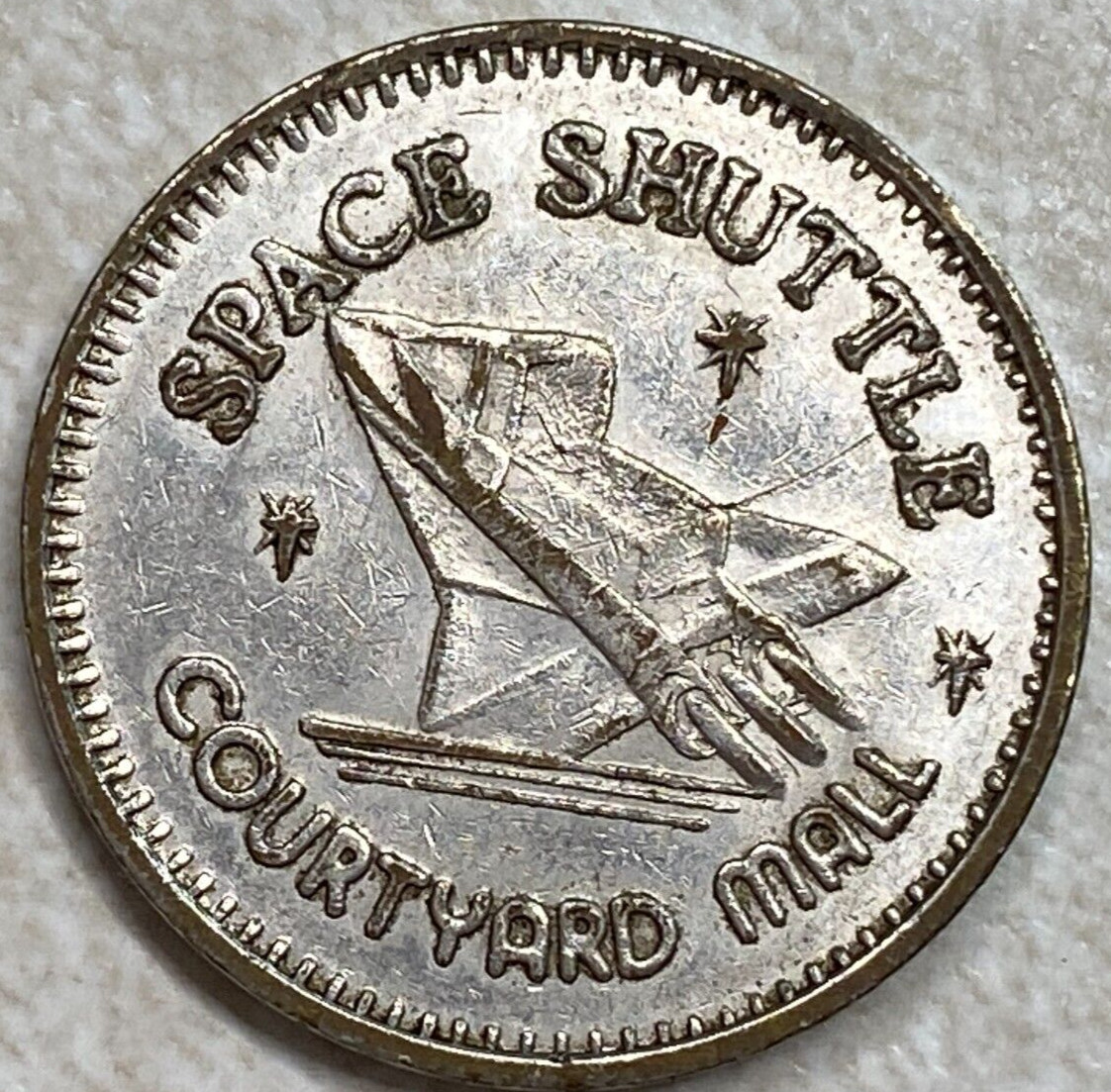 Space Shuttle Courtyard Mall Buffalo New York NY Arcade Token game trade T4677