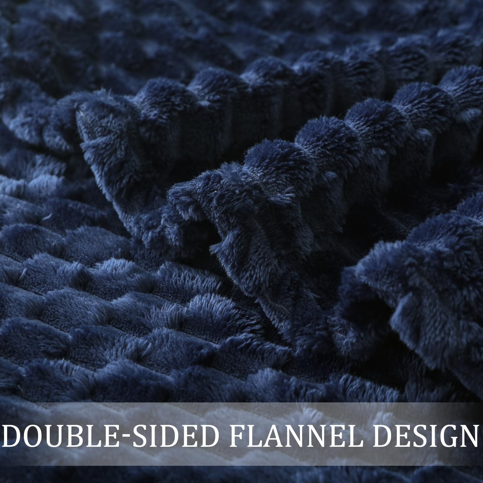 Fleece Throw Blanket for Couch, Extra Large Fuzzy Navy Blue Bed Blankets, Sof...