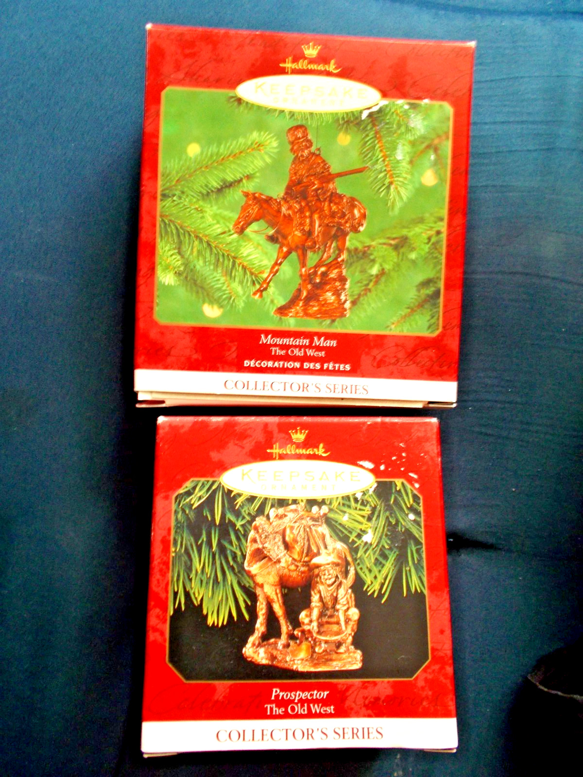 HALLMARK Handcrafted Ornaments THE OLD WEST Series - 1999 #2 & 2000 #3 Boxed